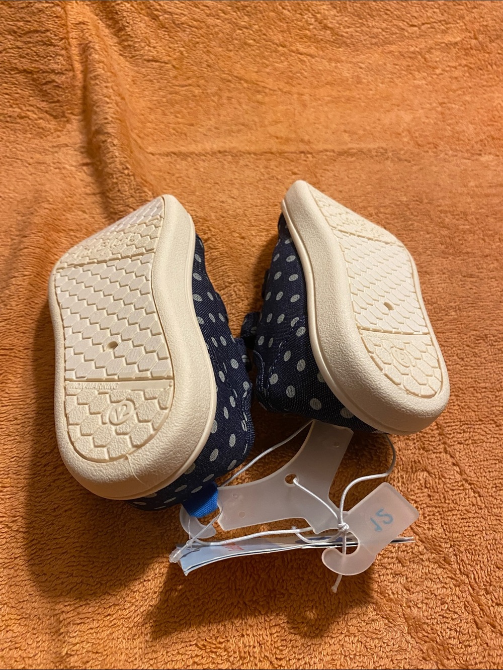 Cat&jack B'gosh Navy Polka Dot Velcro Sneakers - Picture 4 of 4